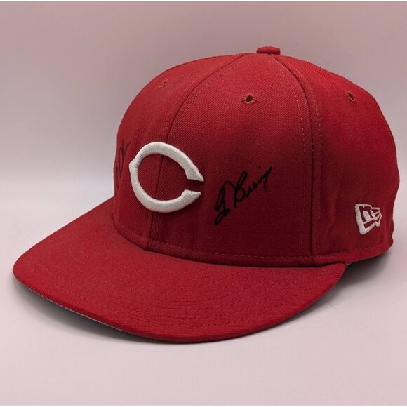 Cincinnati Reds 1990s World Series Signed Hat Joe Oliver Tom Browning VTG MLB - Picture 1 of 8